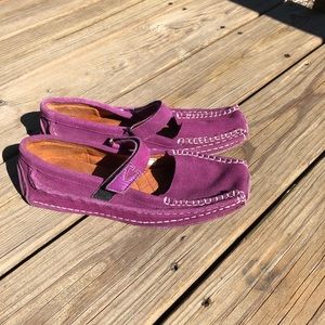 Unique purple suede shoes